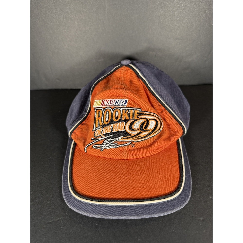 Nascar Tony Stewart Rookie of the Year Hat Cap Orange Adjustable One Size Used‎